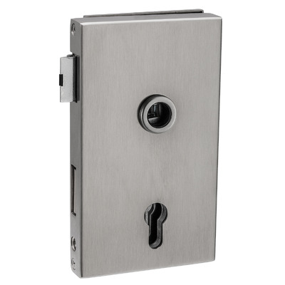 Glasdeurslot Office rechthoekig DIN R PC RVS mat