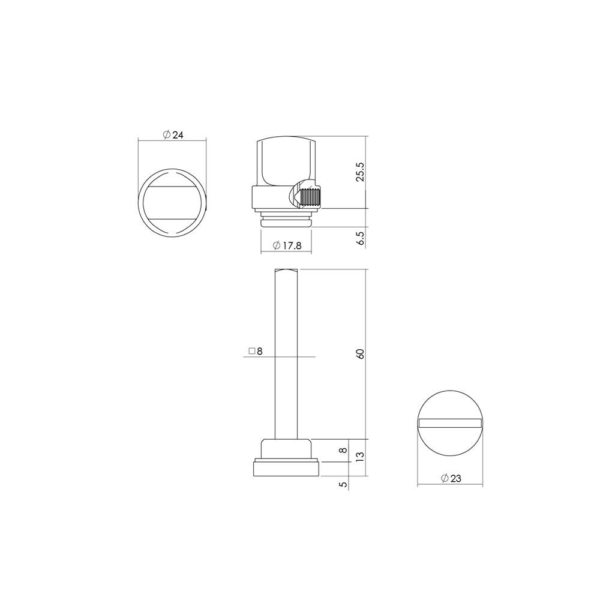 WC-olive los 8mm messing getrommeld