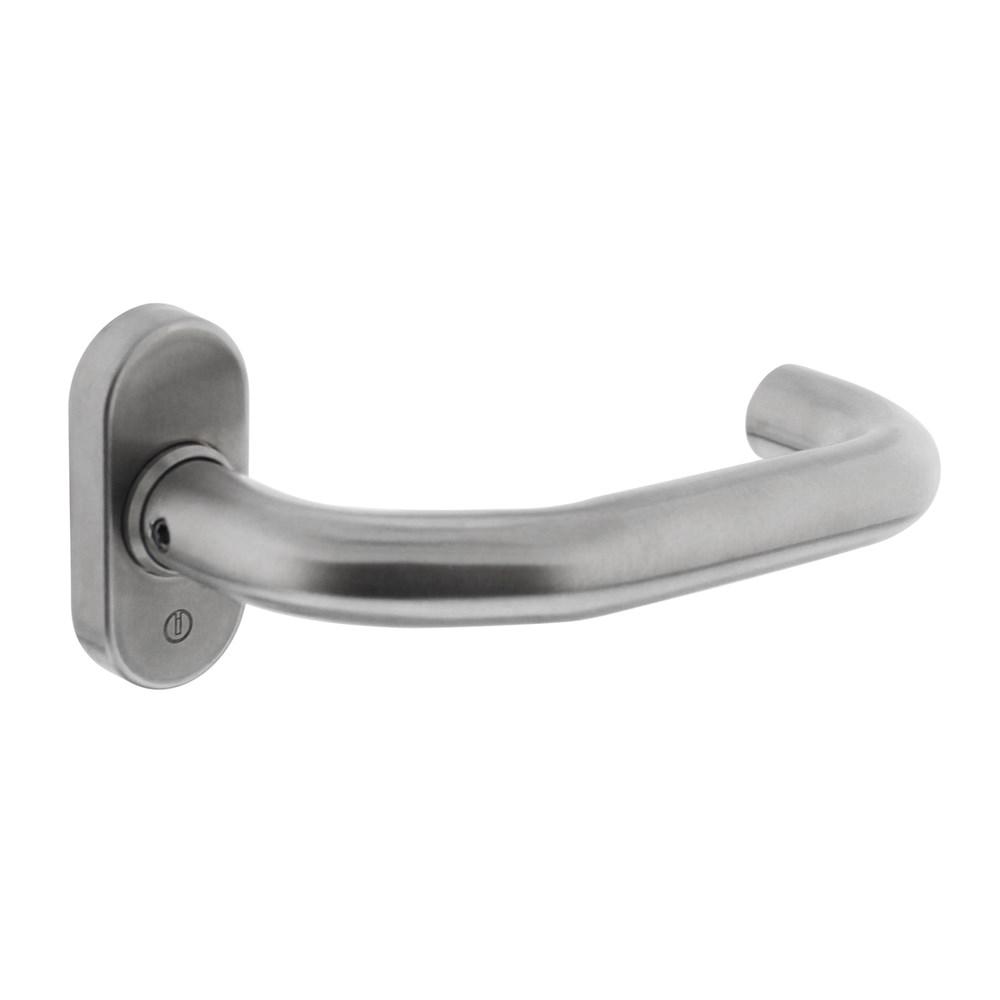 Gatdeel Verkropt brandvertragend 9mm met rozet ovaal met veer RVS