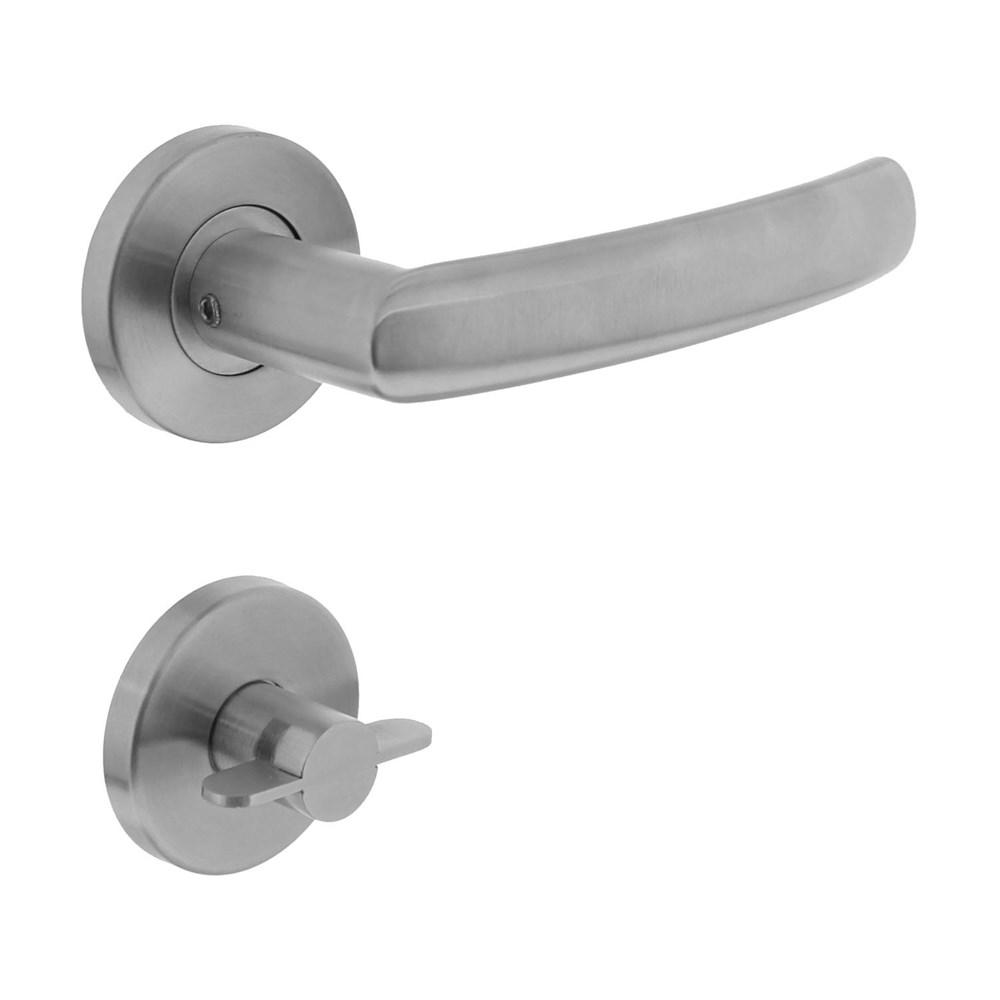 Deurkruk Blok op kunststof rozet WC 8mm RVS