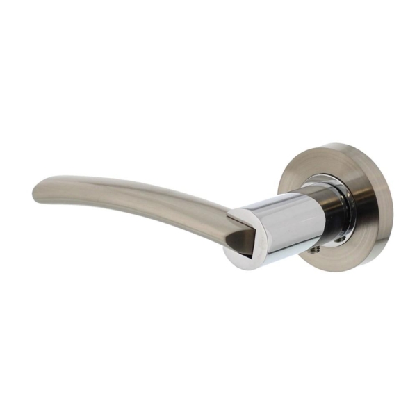 Gatdeel links 1697 Sylvia op rond rozet 7mm nokken chroom/nikkel mat