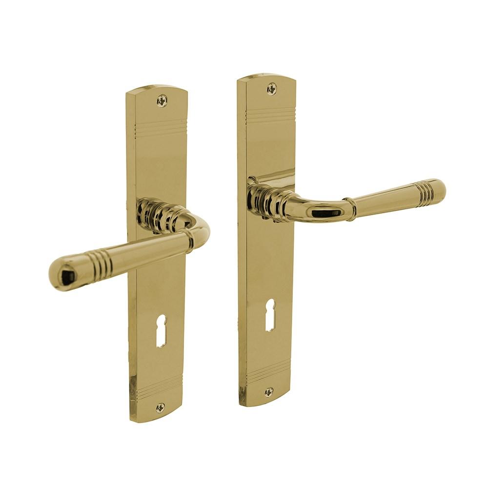 Deurkruk Emily op langschild sleutelgat 72 PVD messing