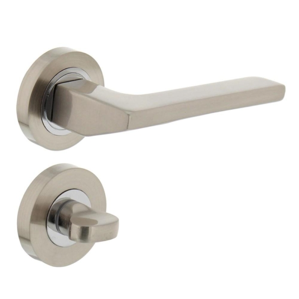 Deurkruk 1705 Ben op rond rozet 7mm nokken met WC8mm chroom/nikkel mat