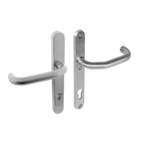 SKG3 smalschilden met kruk/kruk verkropt profielcilindergat 92mm met kerntrek beveiliging RVS