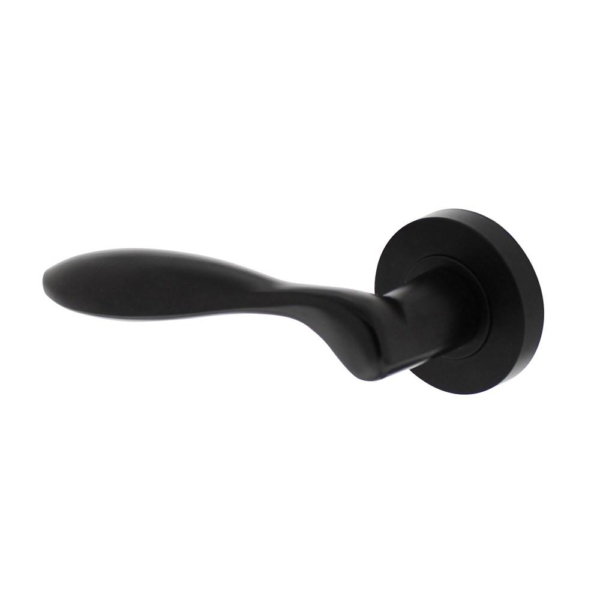 Gatdeel links George op ronde rozet 52x10mm met nokken mat zwart