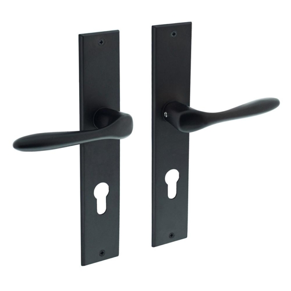 Deurkruk Banaan met schild 236x44x5mm PC 72mm zwart