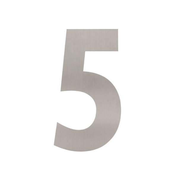 Huisnummer 5 XL hoogte 300mm rvs geborsteld