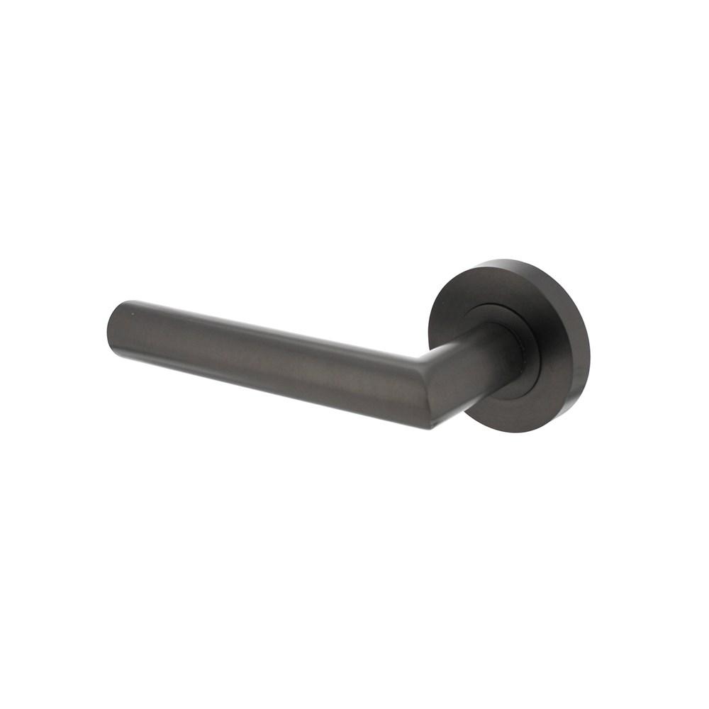 Gatdeel links Bastian op ronde rozet met nokken ø52x10mm antraciet-grijs