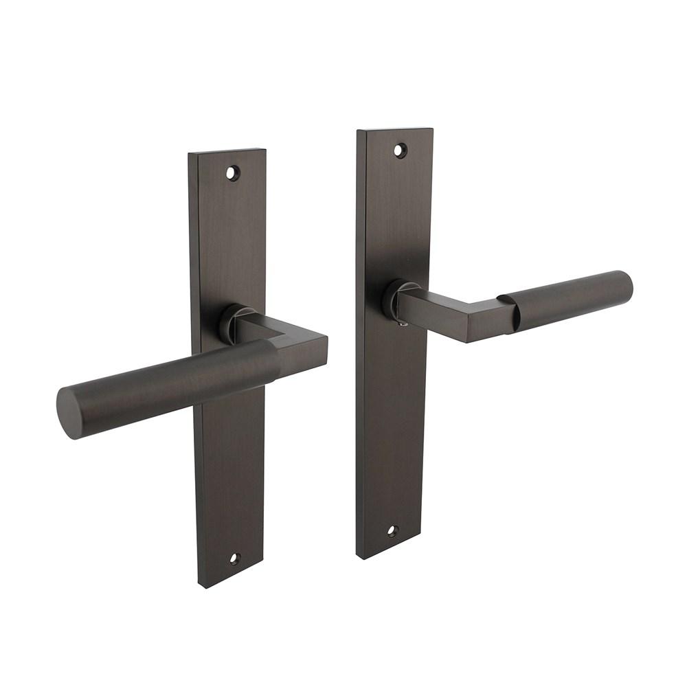 Deurkruk Baustil op langschild 245x45mm blind antraciet-grijs