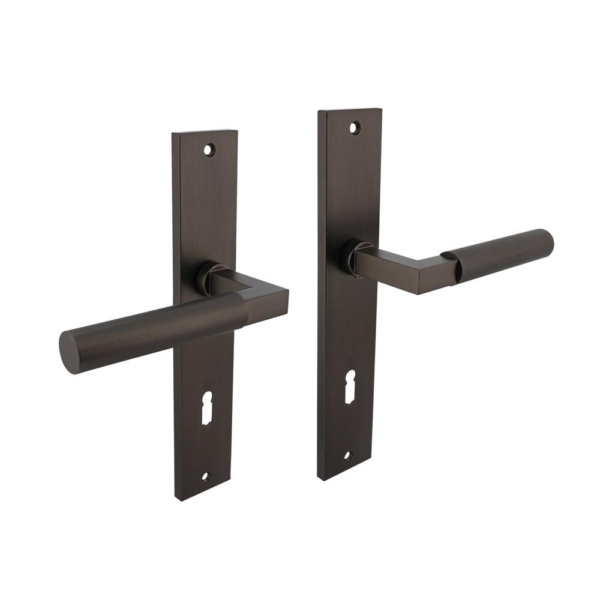 Deurkruk Baustil op langschild 245x45mm sleutelgat 78mm antraciet-grijs