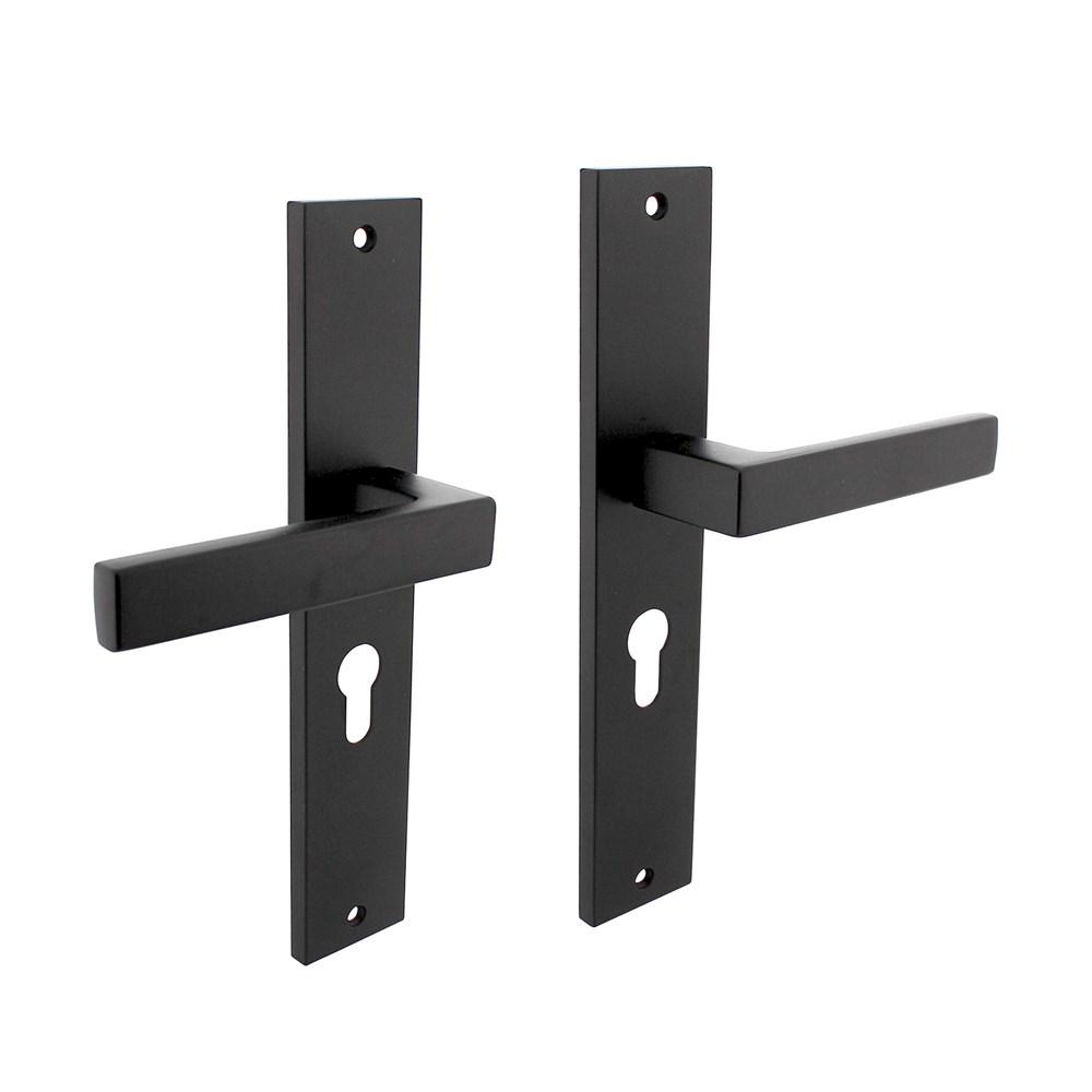 Deurkruk Hera op langschild 245x45mm profielcilindergat 55mm mat zwart