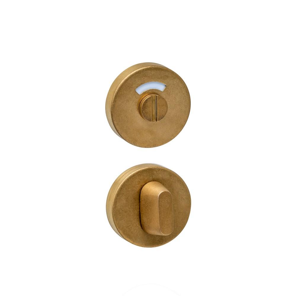 WC-sluiting verdekt ø53x10mm met stift 8x8mm PVD messing getrommeld