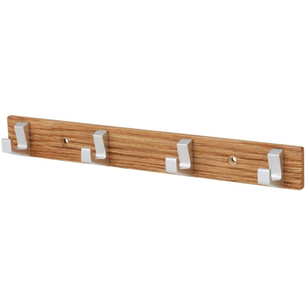 Handdoekrek 4-haaks hout - aluminium