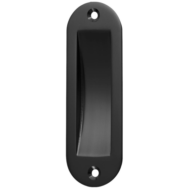 Schuifdeurkom 120x40mm, ovaal zwart
