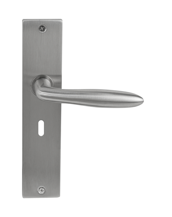 Deurklink Luno massief op langschild sleutelgat 56mm