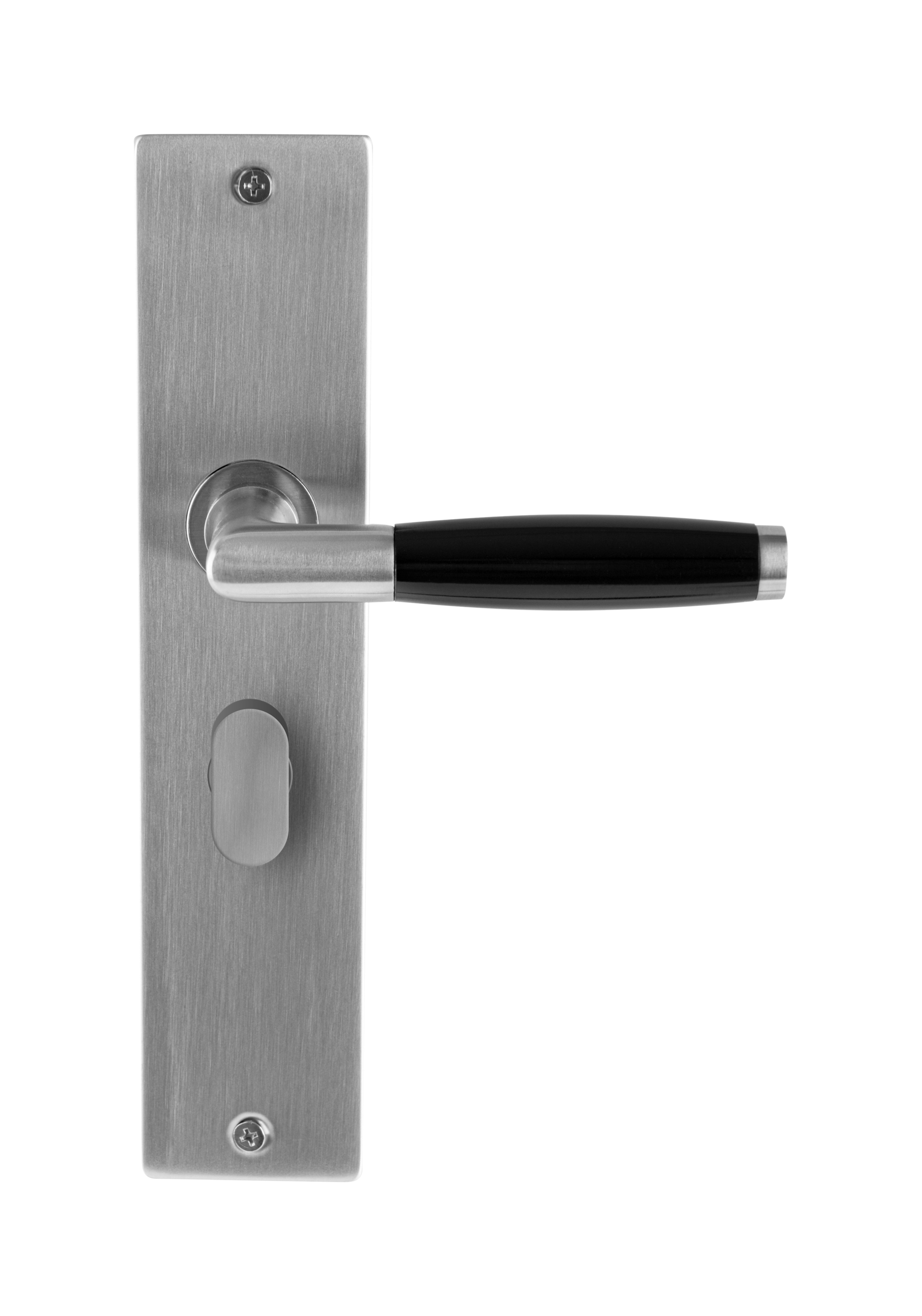 Deurklink Verto massief Ton Model op langschild vrij- en bezet 63mm