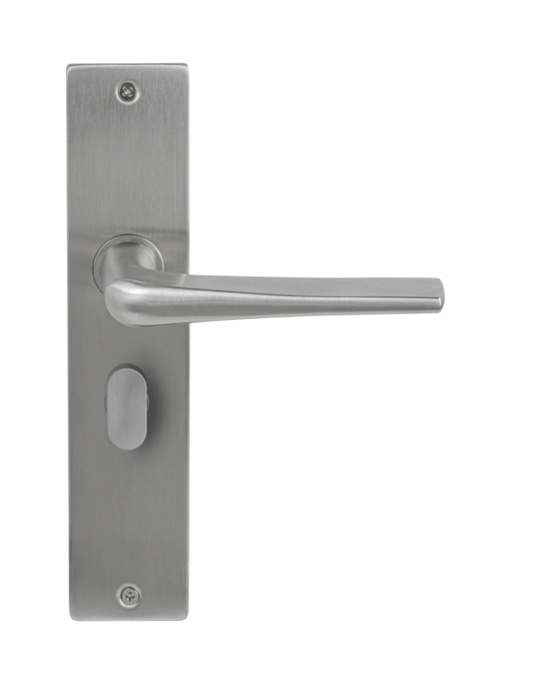 Deurklink Arcos massief op langschild vrij- en bezet 63mm