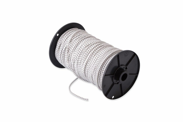 Gummikoord 06mm wit+merkdr. rol 100 mtr